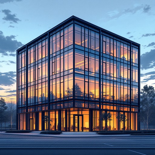 Modern corporate office glass facade
